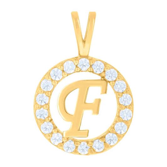 10Kt Gold Initial Letter Pendant "F"