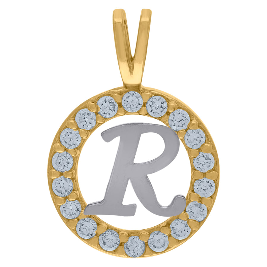 10Kt Gold Initial Letter Pendant "R"