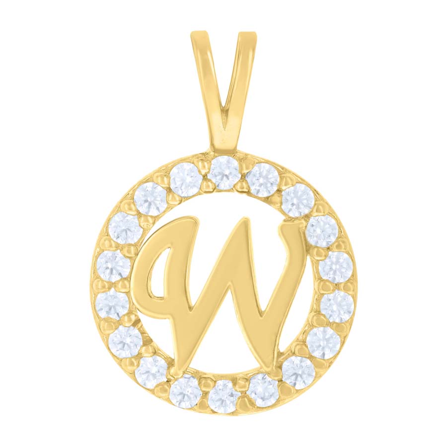 10Kt Gold Initial Letter Pendant "W"