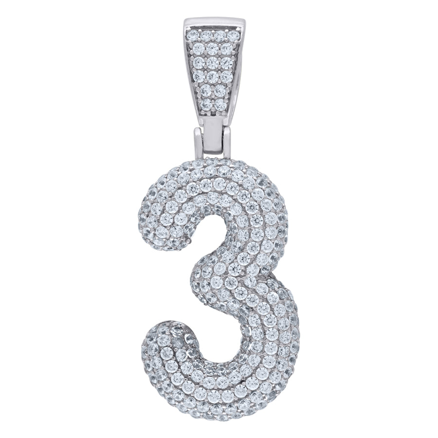 925-Silver Pendant Number "3"