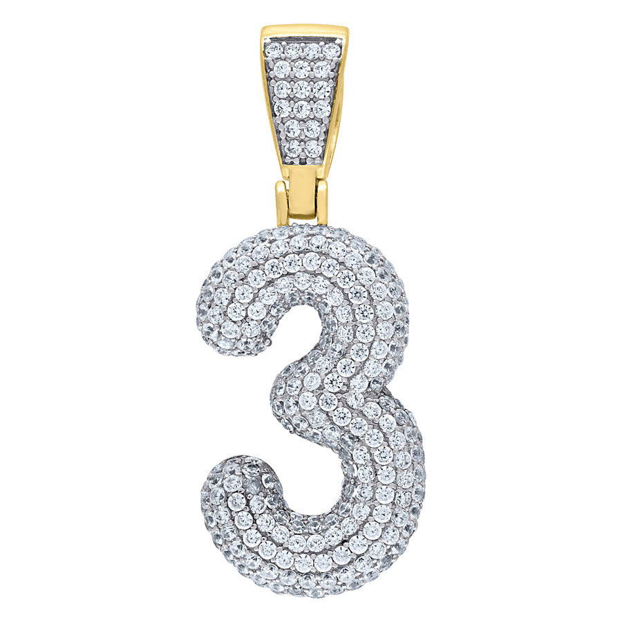 925-Silver Pendant Number "3"