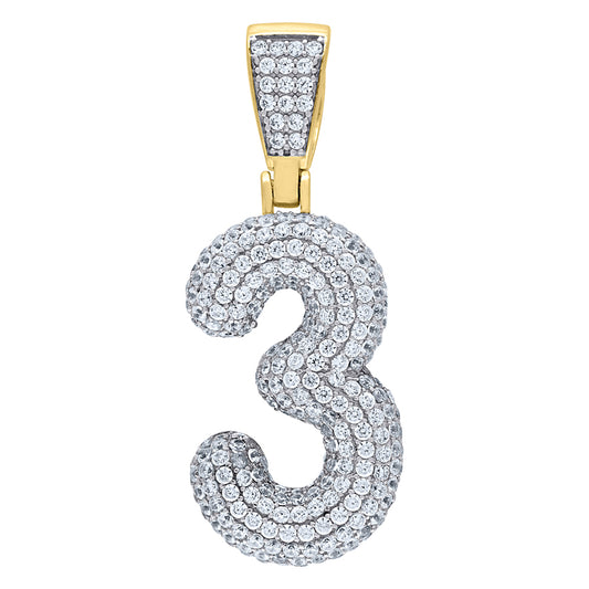 925-Silver Pendant Number "3"