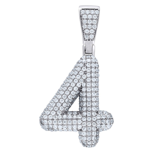 925-Silver Pendant Number "4"