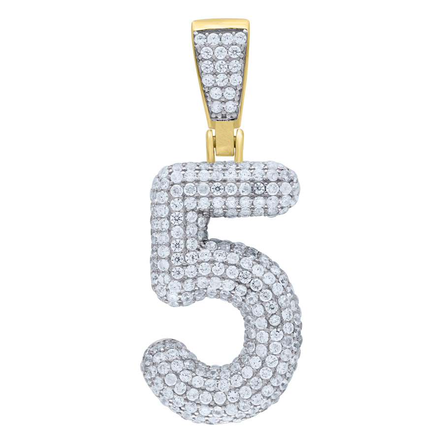 925-Silver Pendant Number "5"