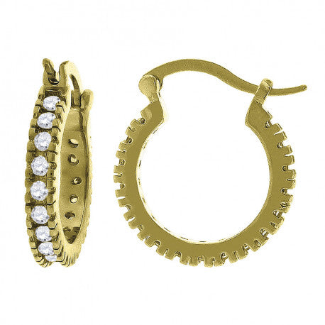 925 18mm-Cz Hoop Earrings