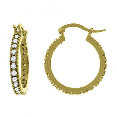 925 22mm-Cz Hoop Earrings