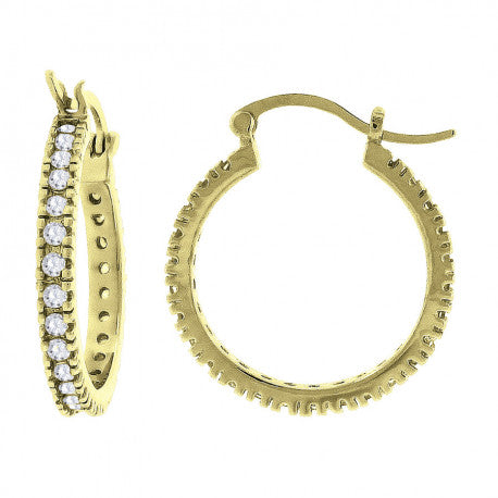 925 25mm-Cz Hoop Earrings