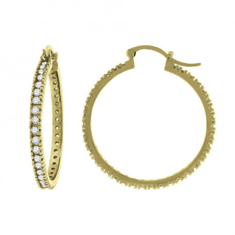 925 35mm-Cz Hoop Earrings