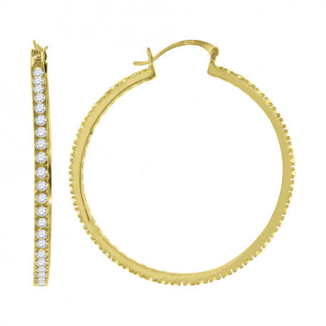925 43mm-Cz Hoop Earrings