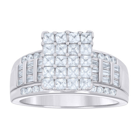 925 Sterling Silver Cinderella Cz Ring S6-S11