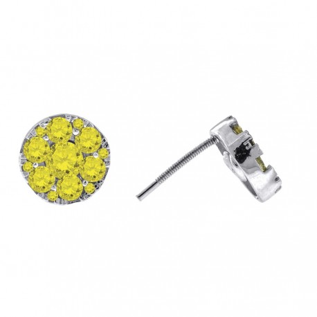 925 Cz Flower Earring