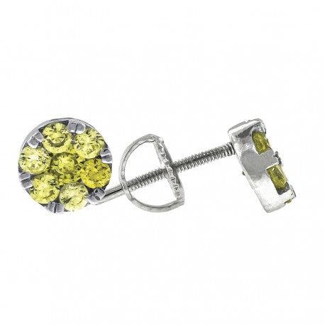 925 Cz Flower Earring