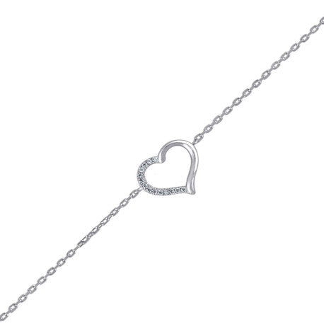 925-Cz Heart Bracelet