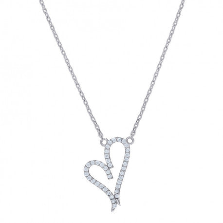 925 Cz Heart Necklace