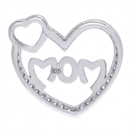 925-Cz Mom Heart Pendant