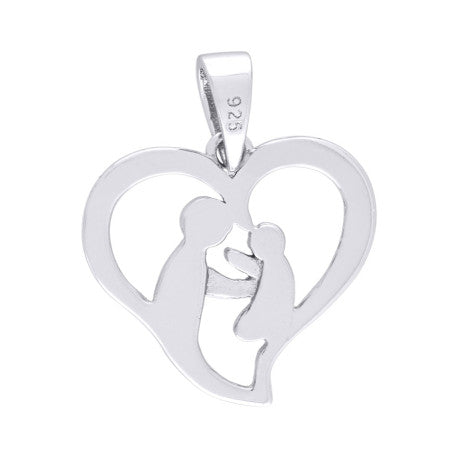 925-Cz Mom Heart Pendant