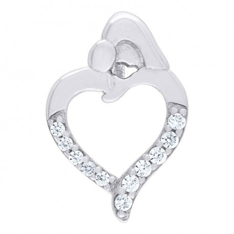 925-Cz Mom Heart Pendant