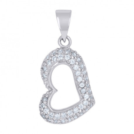 925 Fancy Cz Heart Pendant