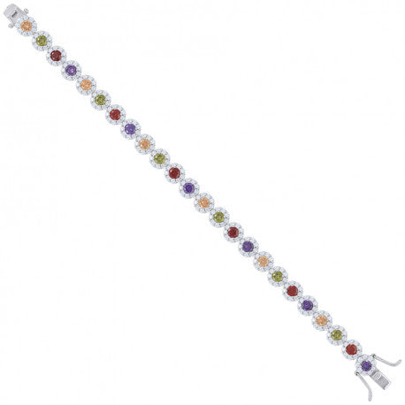 925-Flower Cz Bracelet