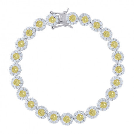 925-Flower Cz Bracelet
