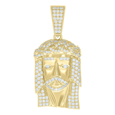 925-Jesus Face-Pendant Yellow