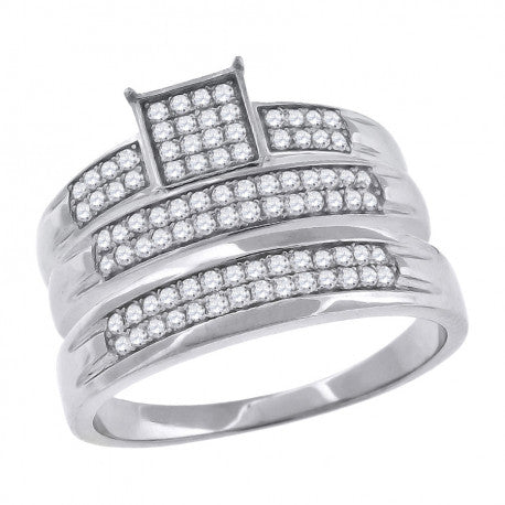 925 Micro-Pave Trio Set