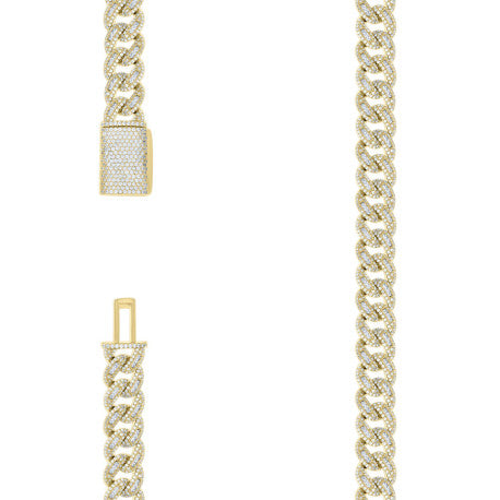 925 Silver 10mm Cz Miami Cuban Baguette Bracelet