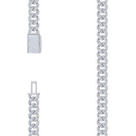 925 Silver 10mm Cz Miami Cuban Chain