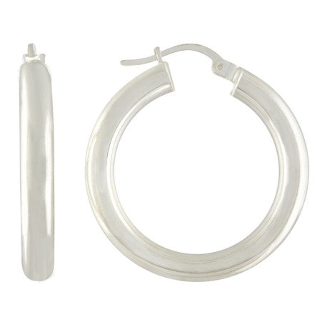 925-Silver 4mm Hoop Earrings
