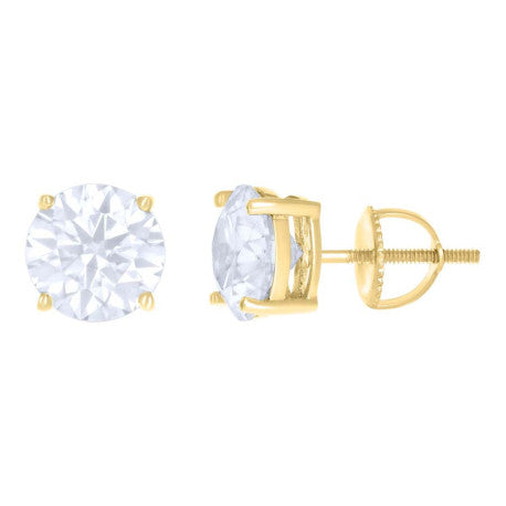 925 Silver 8mm Round Screwback Moissanite