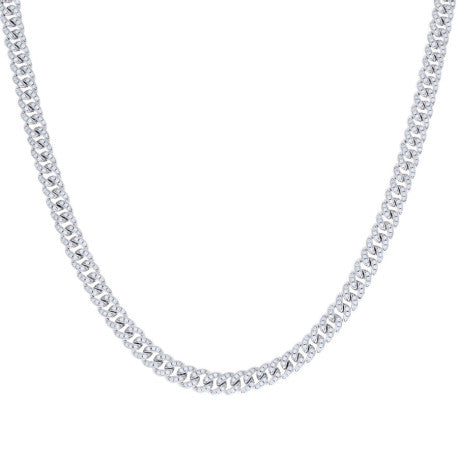 925 Silver Chain With Moissanite  6mm-7"-24"