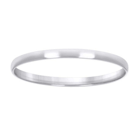 925 Silver Comfort Fit Band 2mm S5-S14 Rhodium Pla