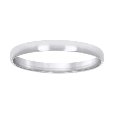 925 Silver Comfort Fit Band 3mm S5-S14 Rhodium Pla