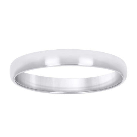 925 Silver Comfort Fit Band 4mm S5-S14 Rhodium Pla
