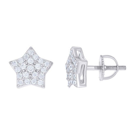 925 Silver Earring 10mm Moissanite Ct R:0.55