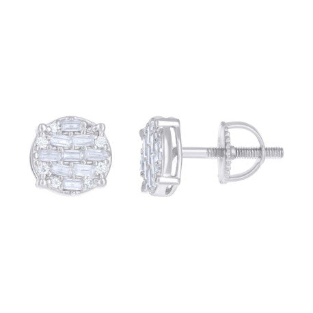 925 Silver Earring Moissanite Ct R:0.08 , B:0.5