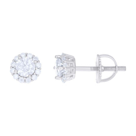 925 Sterling Silver 1.37Ctw Moissanite Earrings