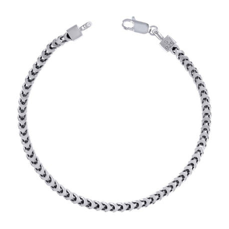925 Sterling Silver Hollow Franco Chain Rhodium 070 2.5mm