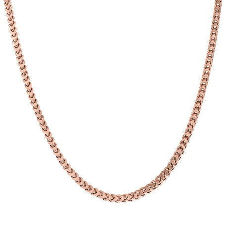 925 Sterling Silver Hollow Franco Chain Rose 070 2.5mm