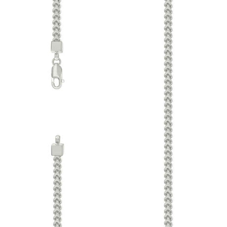 925 Sterling Silver Hollow Franco Chain Silver 070 2.5mm
