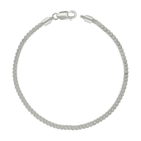 925 Sterling Silver Hollow Franco Chain Silver 070 2.5mm