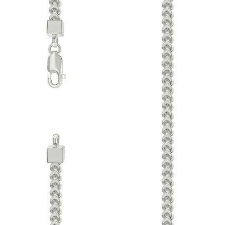 925 Sterling Silver Hollow Franco Chain Silver 100 3.5mm
