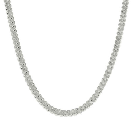 925 Sterling Silver Hollow Franco Chain Silver 100 3.5mm