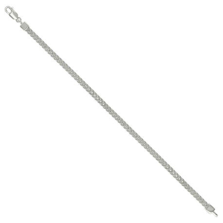 925 Sterling Silver Hollow Franco Chain Silver 100 3.5mm