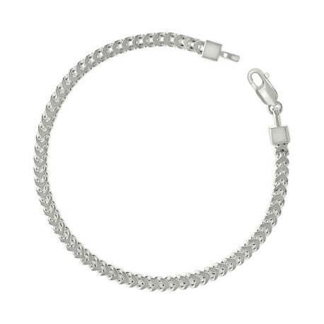 925 Sterling Silver Hollow Franco Chain Silver 100 3.5mm