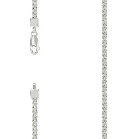 925 Sterling Silver Hollow Franco Chain Silver 080 3mm