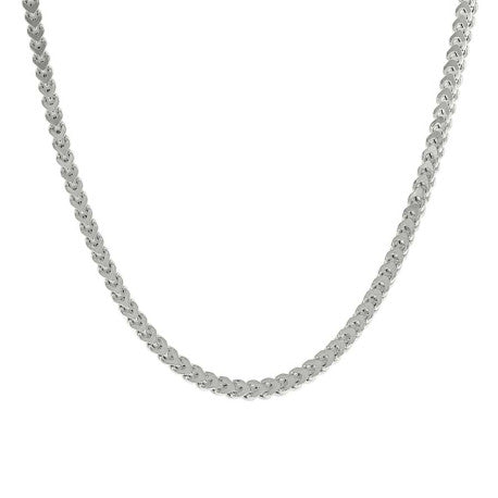 925 Sterling Silver Hollow Franco Chain Silver 080 3mm