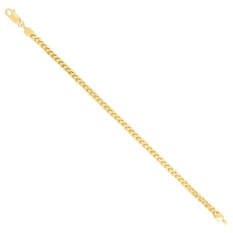 925 Sterling Silver Hollow Franco Chain Yellow 120 4.5mm
