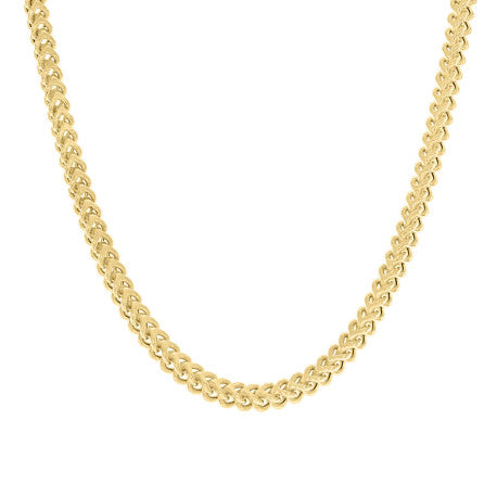 925 Sterling Silver Hollow Franco Chain Yellow 120 4.5mm
