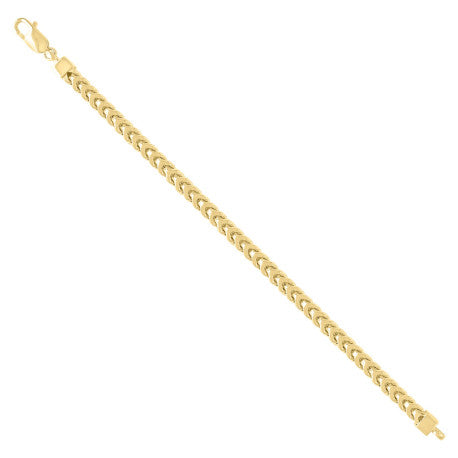 925 Sterling Silver Hollow Franco Chain Yellow 150 5.4mm
